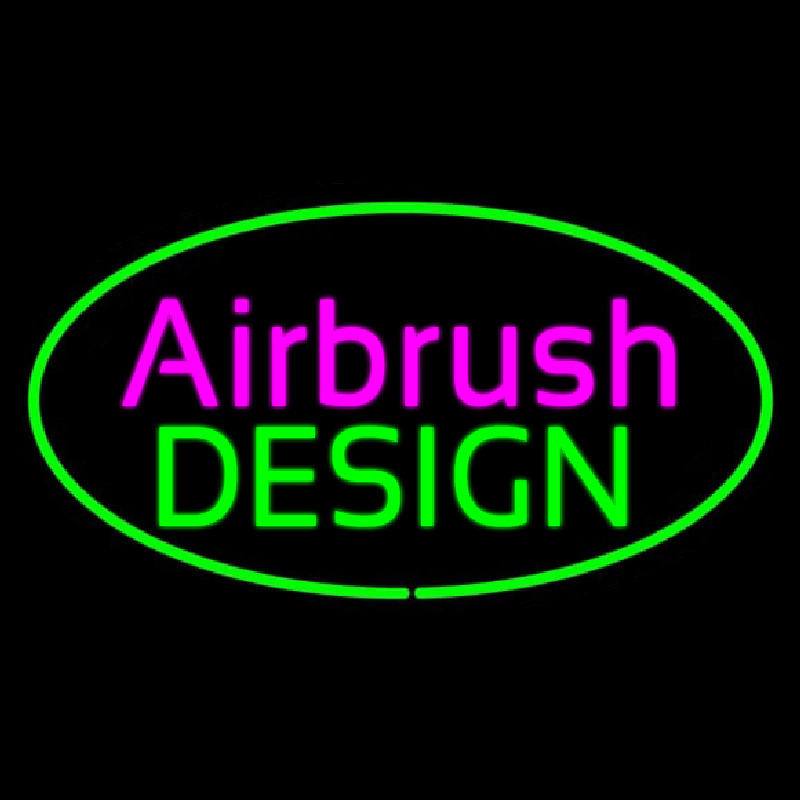 Airbrush Design Oval Green Neonkyltti