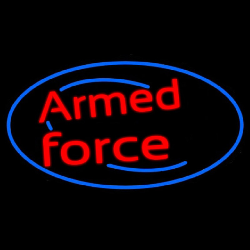 Armed Forces With Blue Round Neonkyltti