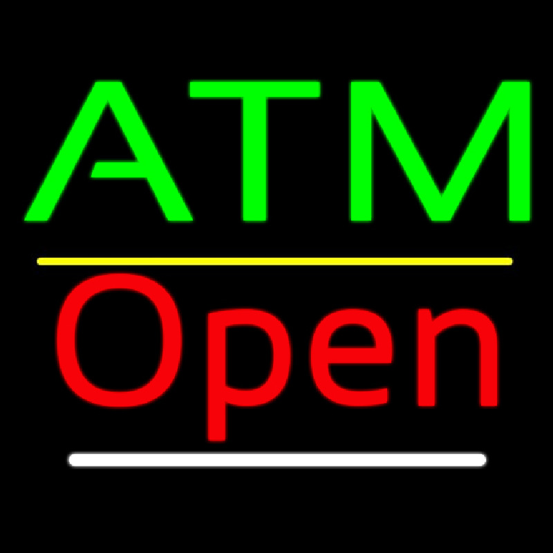 Atm Open Yellow Line Neonkyltti