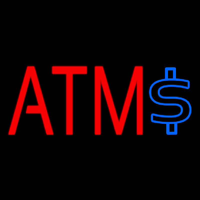 Atm With Dollar Symbol 2 Neonkyltti