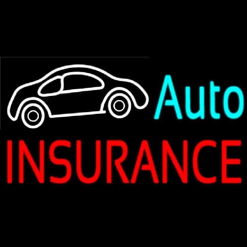 Auto Insurance Car Logo Neonkyltti