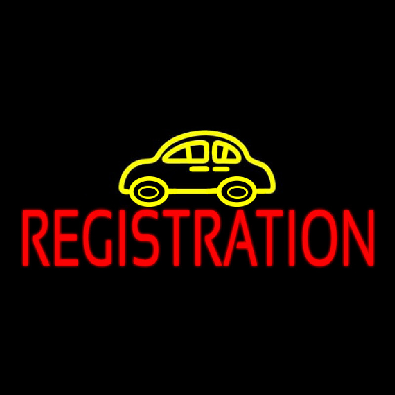 Auto Registration Car Logo Neonkyltti