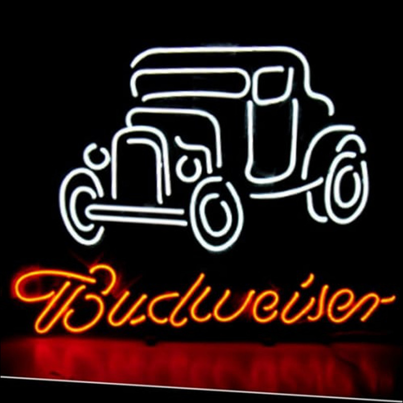 BUDWEISER VINTAGE CAR Neonkyltti