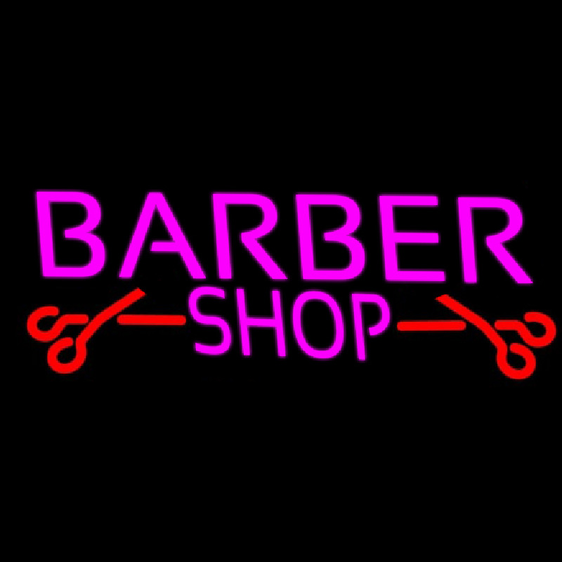 Barber Shop With Scissor Neonkyltti