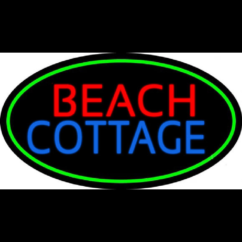 Beach Cottage With Green Border Neonkyltti