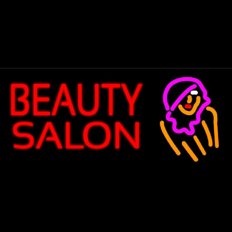 Beauty Salon With Girl Neonkyltti