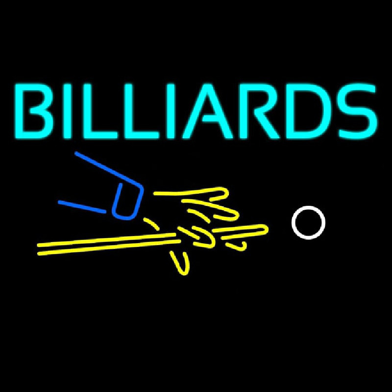 Billiards Hand And Cue Neonkyltti