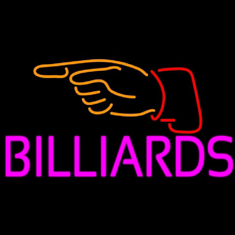 Billiards With Hand Logo 1 Neonkyltti