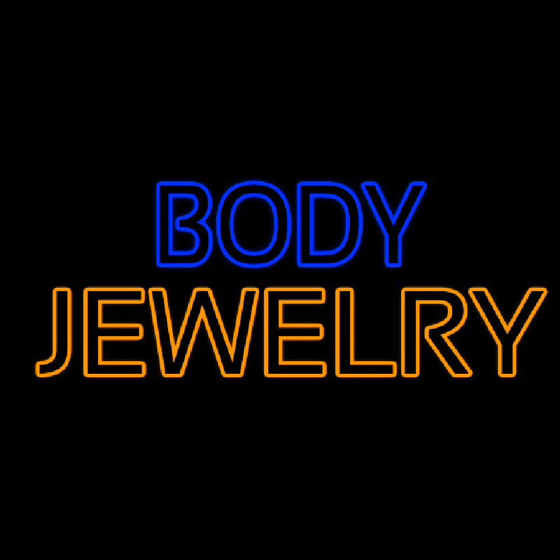 Blue And Orange Body Jewelry Neonkyltti