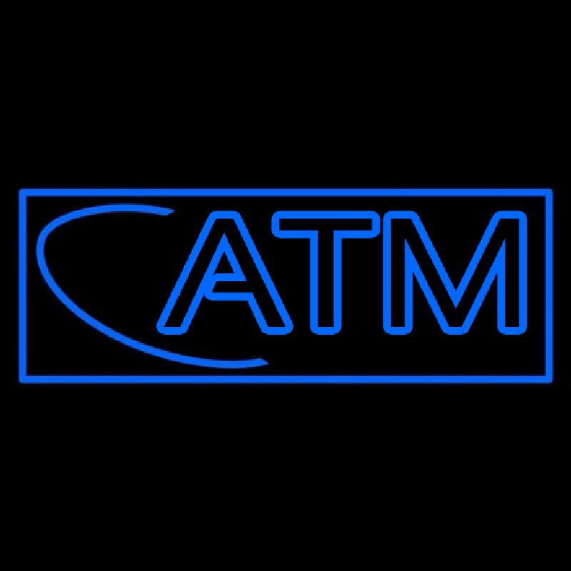 Blue Atm With Border Neonkyltti