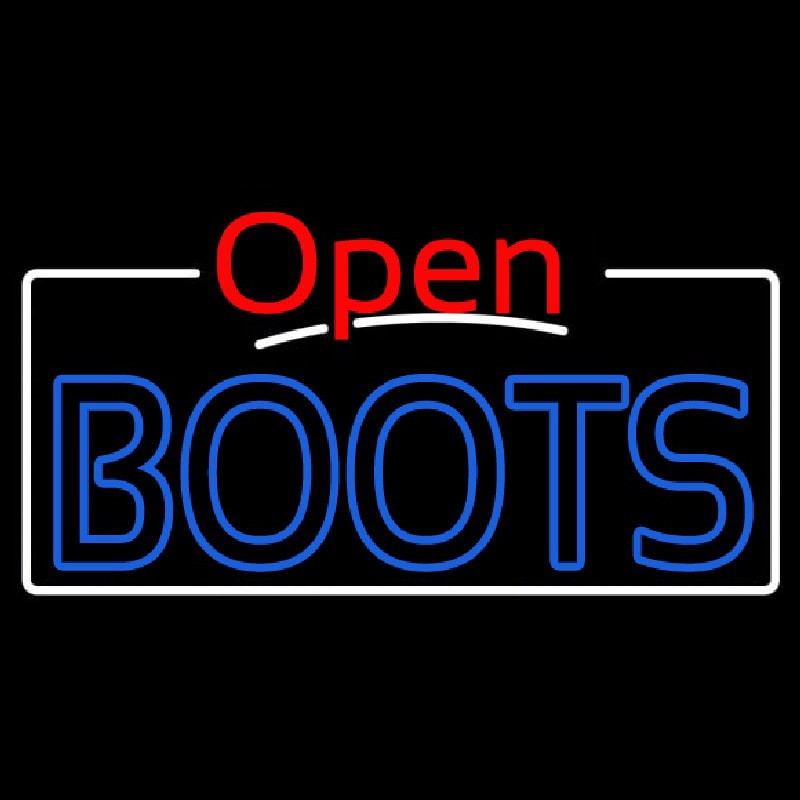 Blue Boots Open With White Border Neonkyltti