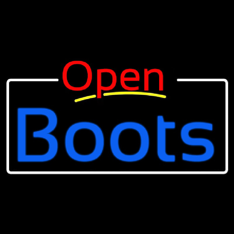 Blue Boots Open With White Border Neonkyltti