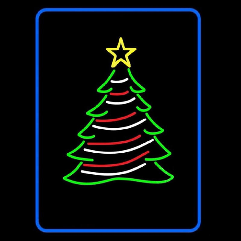 Blue Border Decorative Christmas Tree Neonkyltti