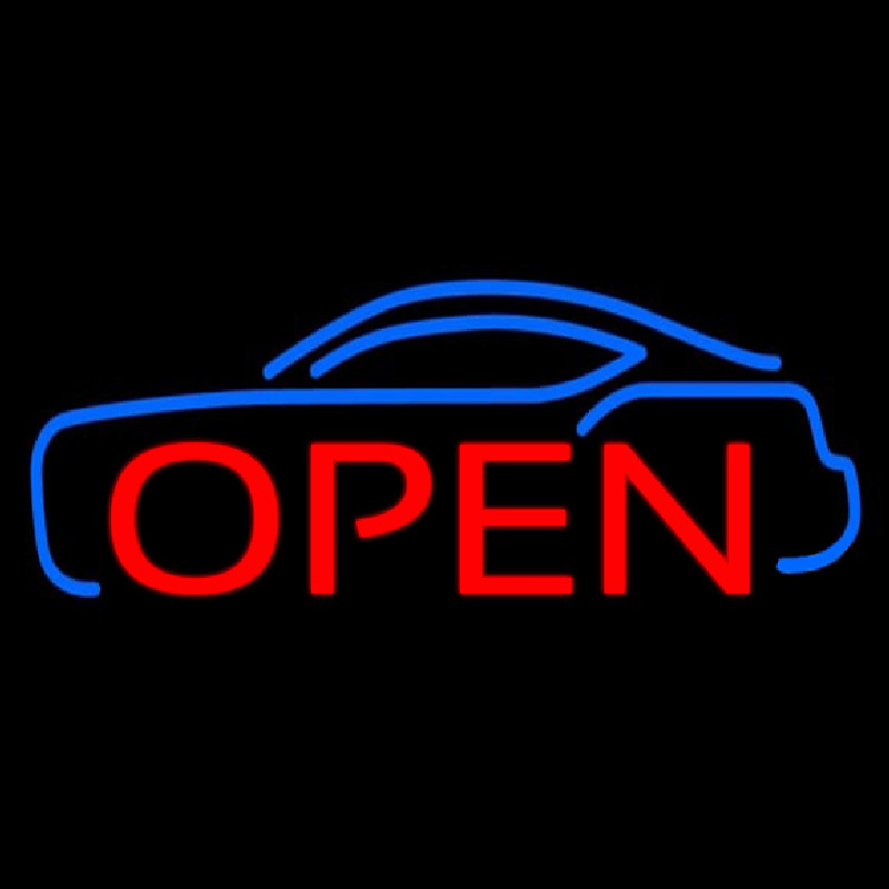 Blue Car Open Neonkyltti