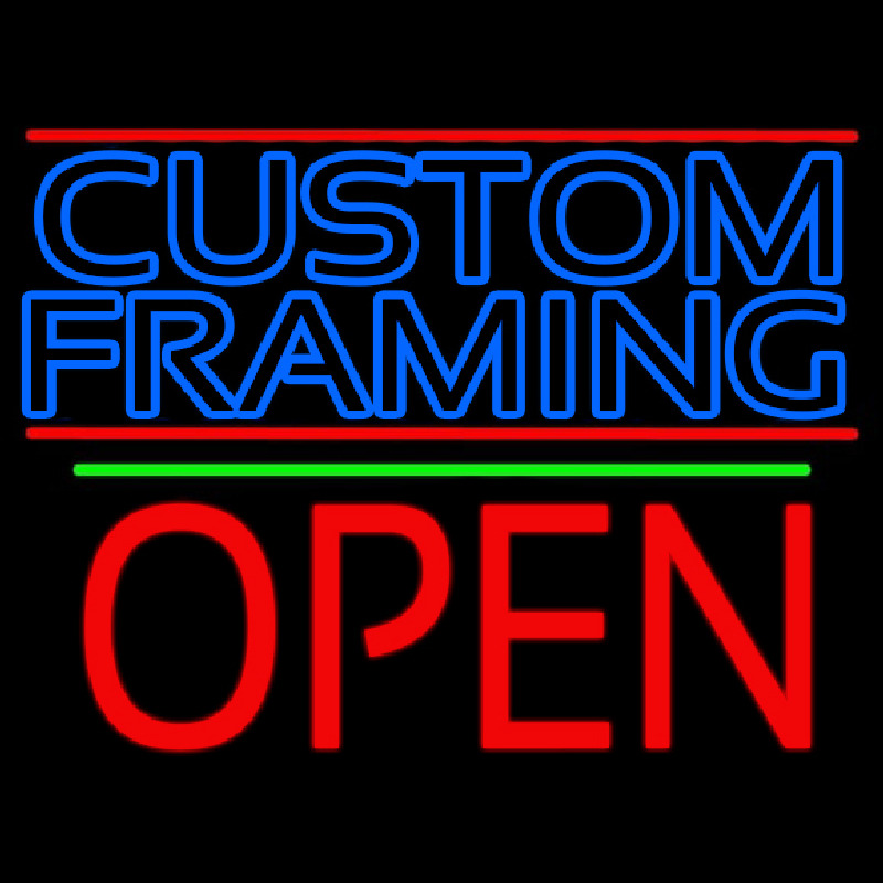 Blue Custom Framing With Lines With Open 1 Neonkyltti