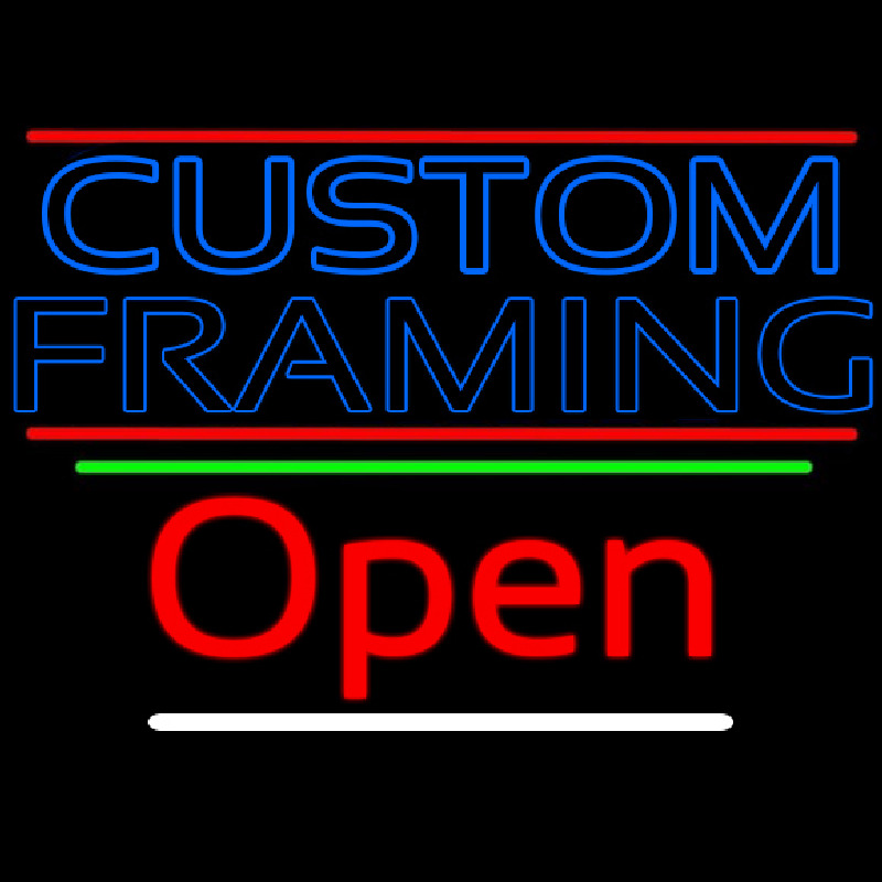 Blue Custom Framing With Lines With Open 3 Neonkyltti