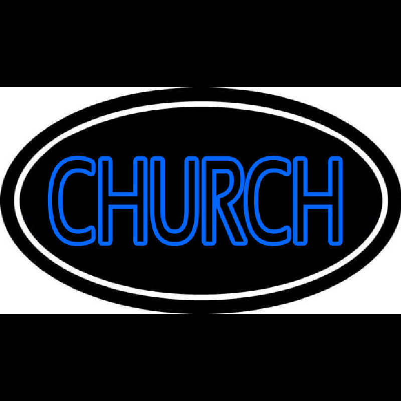 Blue Double Stroke Church Neonkyltti