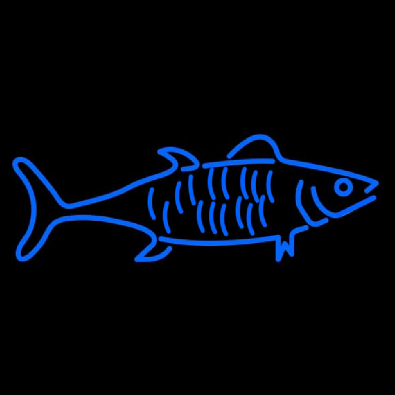 Blue Fish Logo Neonkyltti