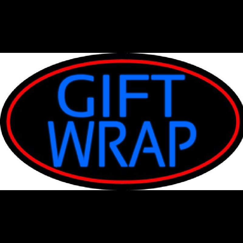 Blue Gift Wrap With Red Oval Neonkyltti