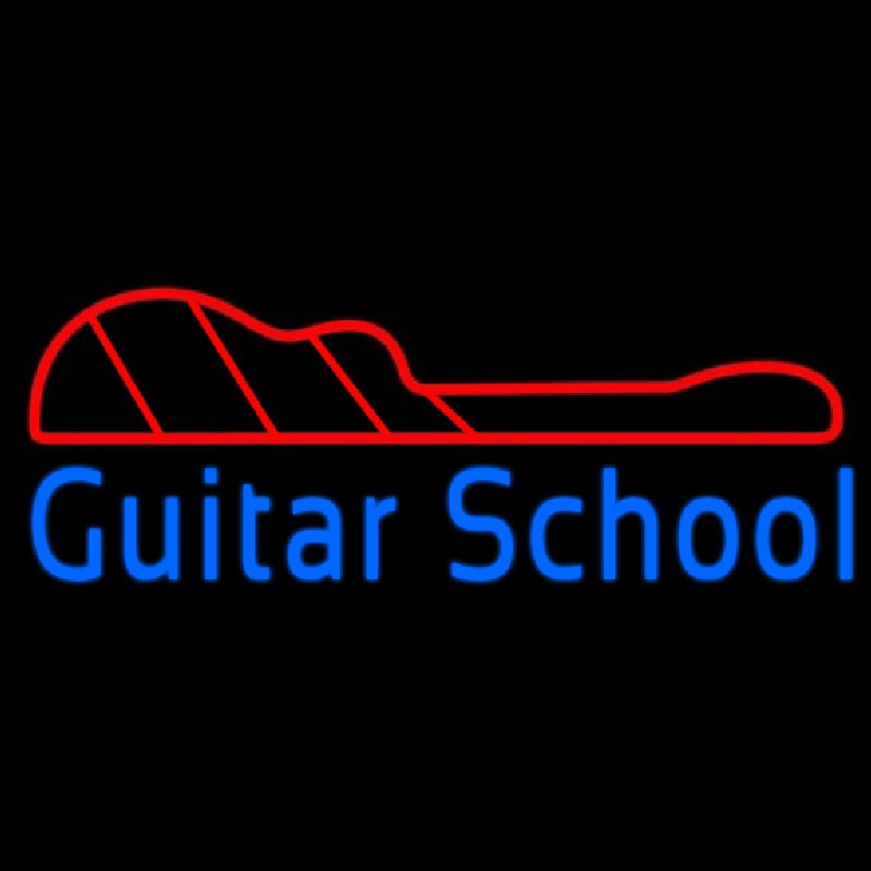 Blue Guitar School Neonkyltti