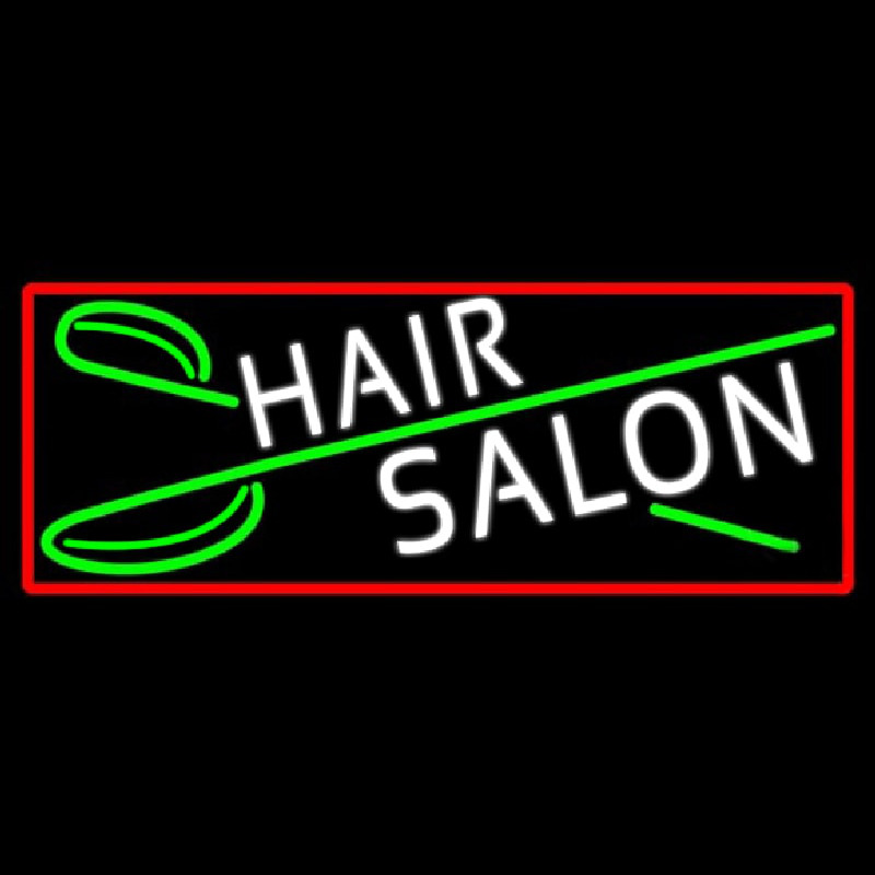 Blue Hair Salon With Scissor Neonkyltti