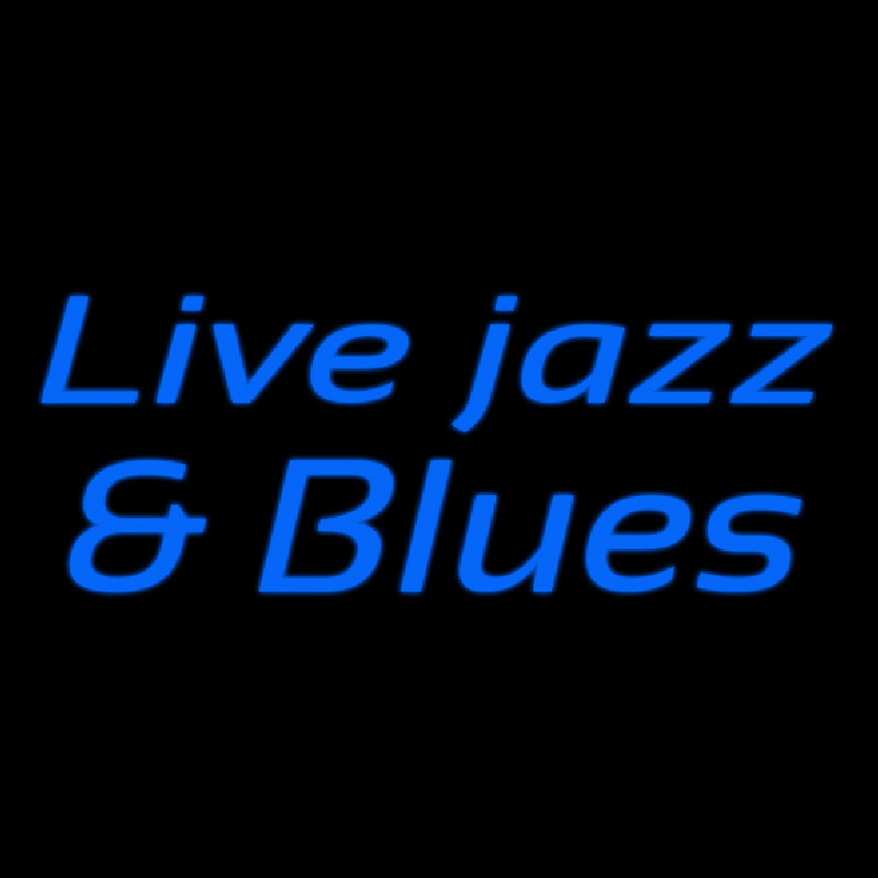 Blue Live Jazz And Blues Cursive Neonkyltti