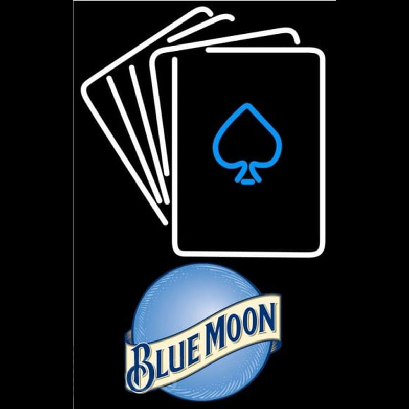 Blue Moon Cards Beer Sign Neonkyltti