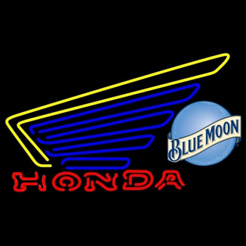 Blue Moon Honda Motorcycles Gold Wing Beer Sign Neonkyltti