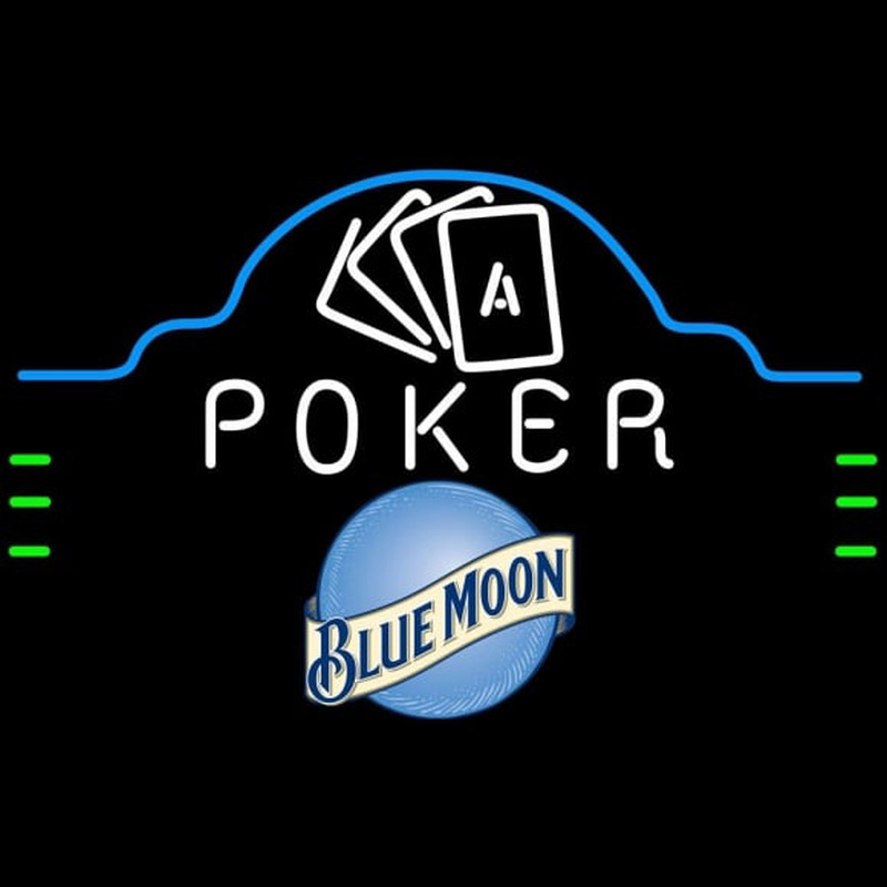 Blue Moon Poker Ace Cards Beer Sign Neonkyltti