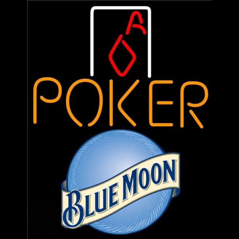 Blue Moon Poker Squver Ace Beer Sign Neonkyltti