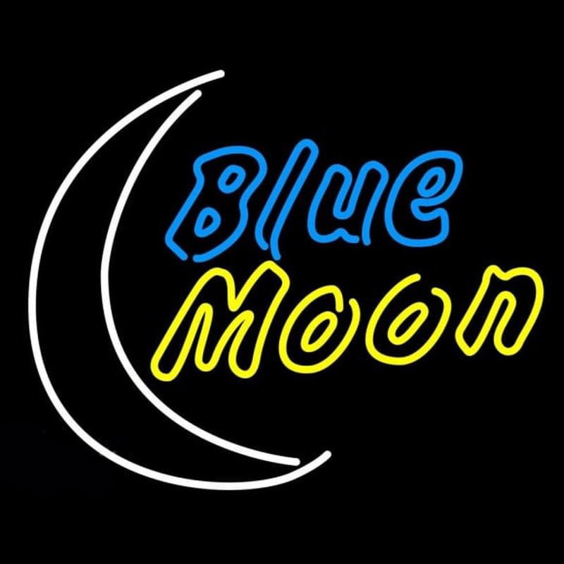 Blue Moon Yellow Beer Sign Neonkyltti