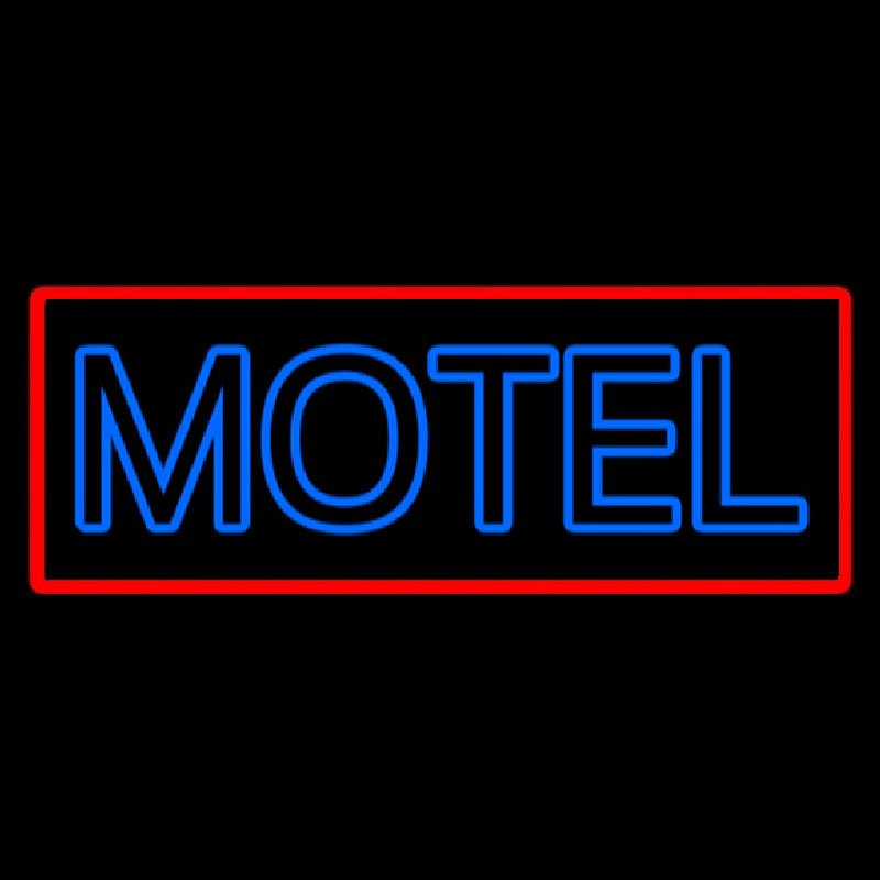 Blue Motel Double Stroke And Red Border Neonkyltti