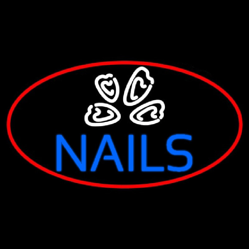 Blue Nails Logo Neonkyltti