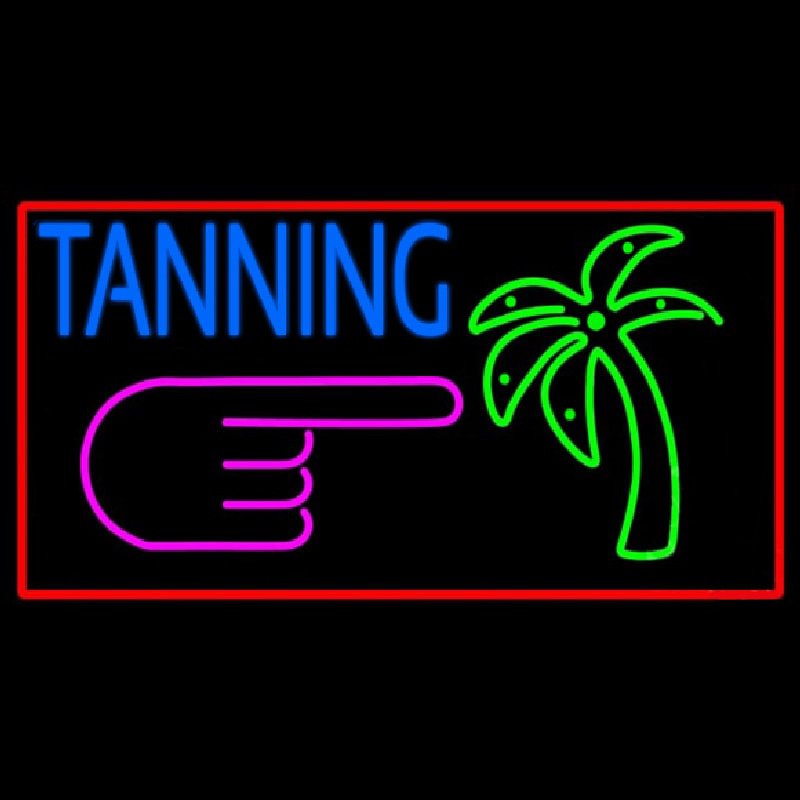 Blue Tanning Palm Tree Neonkyltti