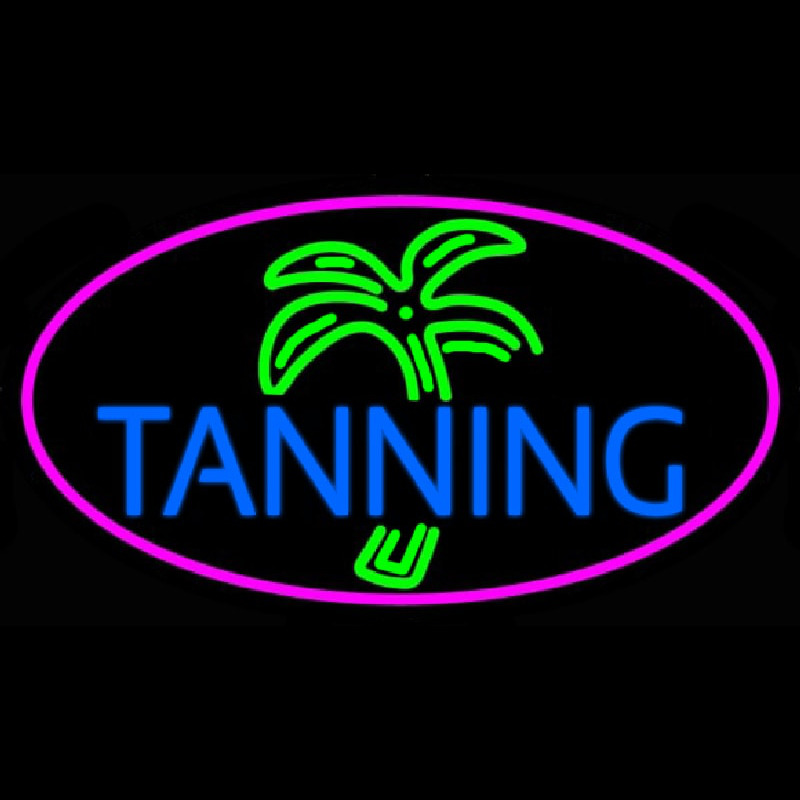 Blue Tanning Palm Tree Neonkyltti