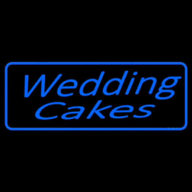 Blue Wedding Cakes Cursive Neonkyltti