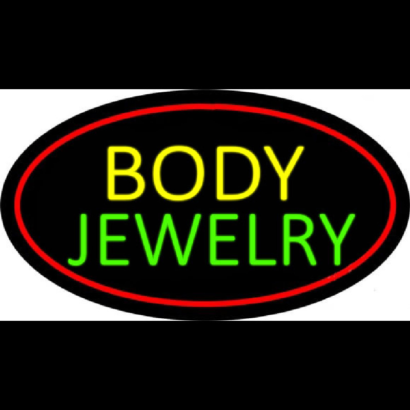 Body Jewelry Oval Red Neonkyltti