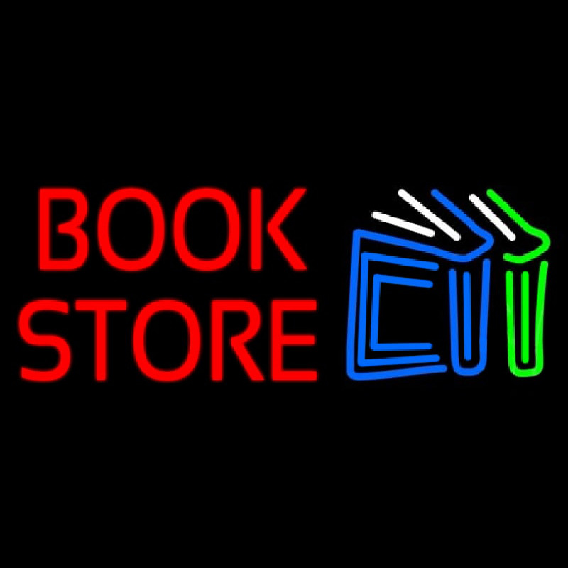 Book Store With Book Logo Neonkyltti