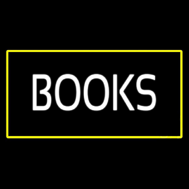 Books Yellow Border Neonkyltti