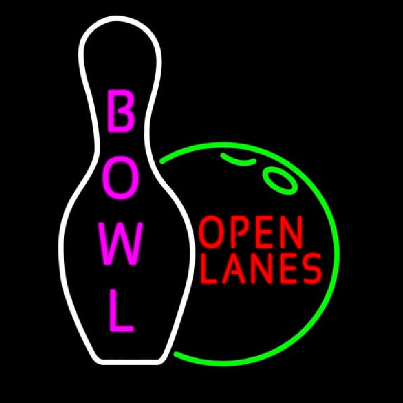 Bowl Open Lanes Neonkyltti