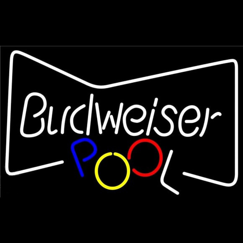 Bud Bowtie with Pool Ball Beer Sign Neonkyltti