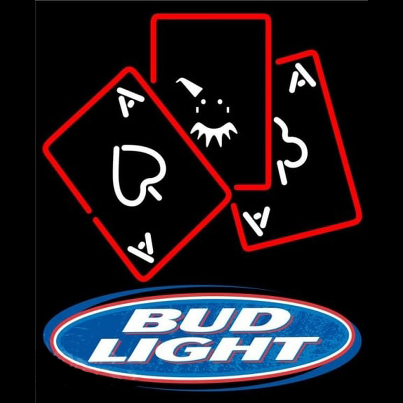 Bud Light Ace And Poker Beer Sign Neonkyltti