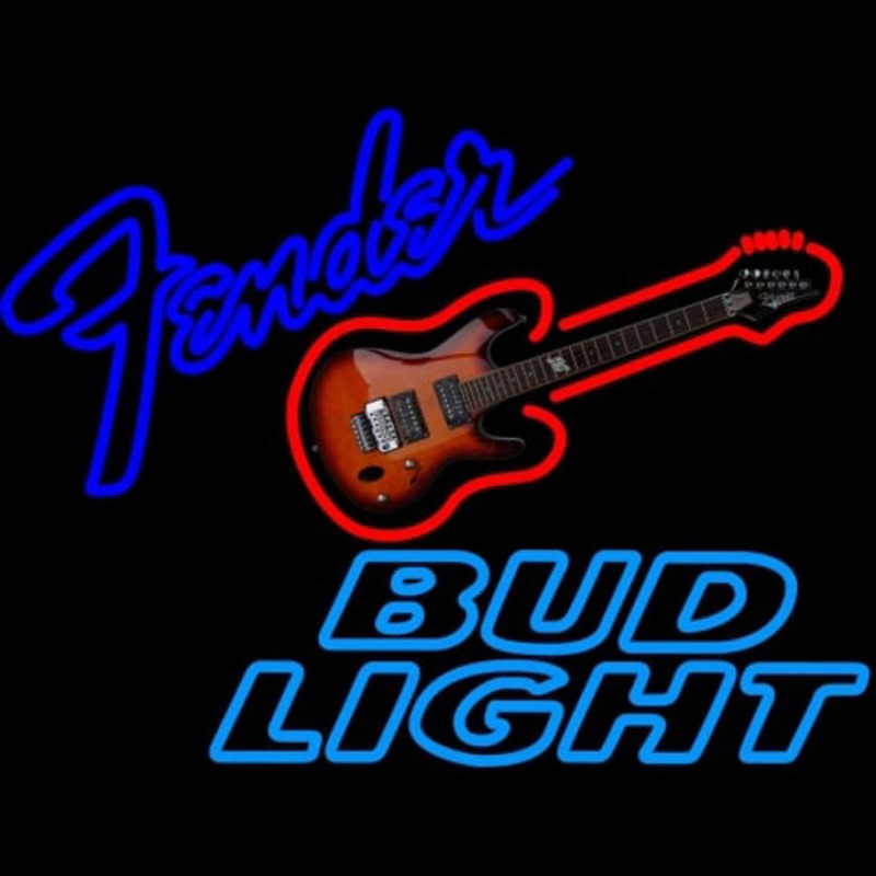 Bud Light Fender Guitar Beer Sign Neonkyltti