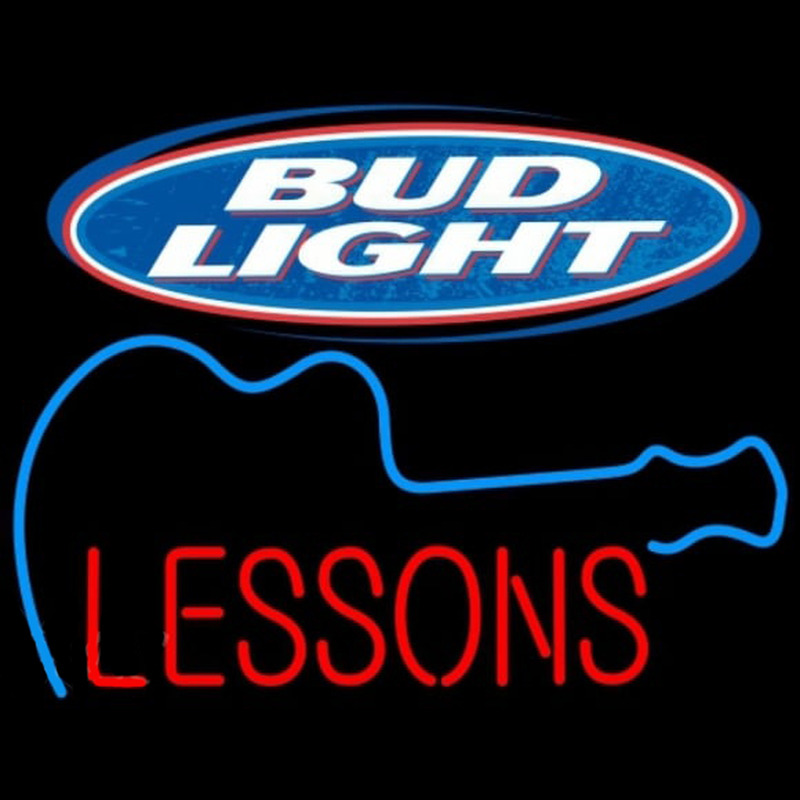 Bud Light Guitar Lessons Beer Sign Neonkyltti