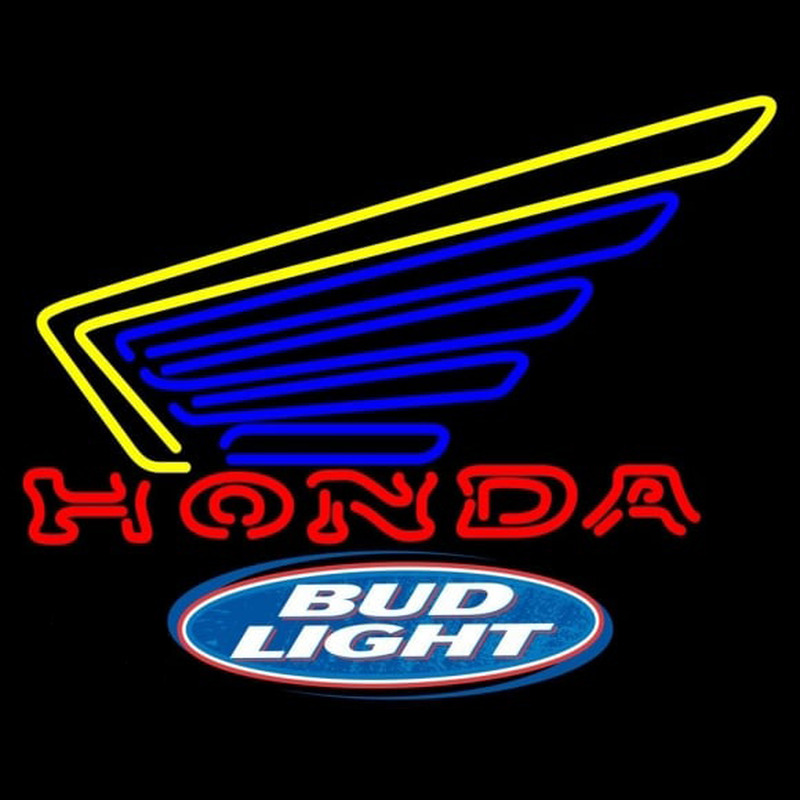 Bud Light Logo Honda Motorcycles Gold Wing Beer Sign Neonkyltti