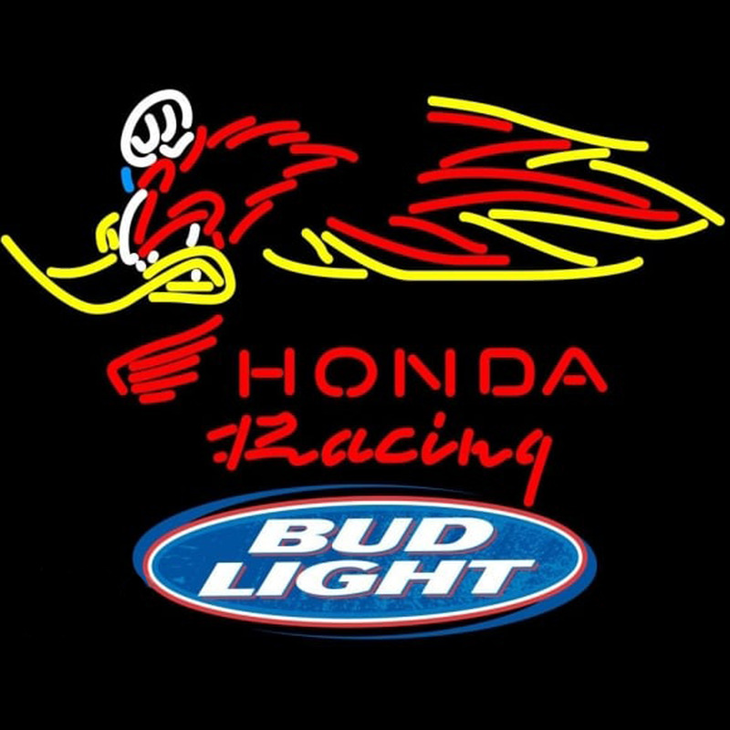 Bud Light Logo Honda Racing Woody Woodpecker Crf 250450 Beer Sign Neonkyltti