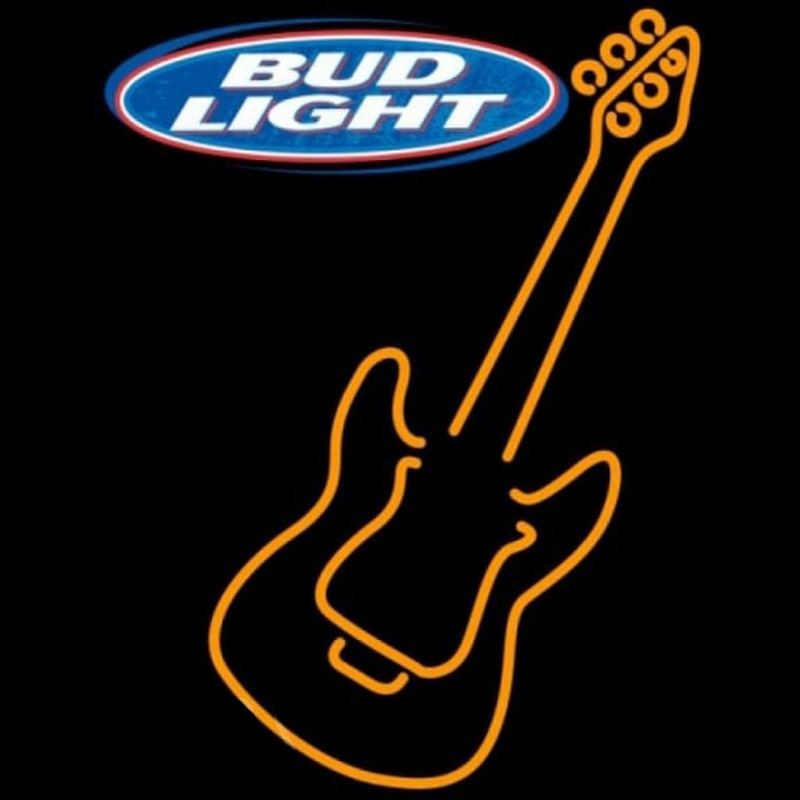 Bud Light Only Orange Guitar Beer Sign Neonkyltti