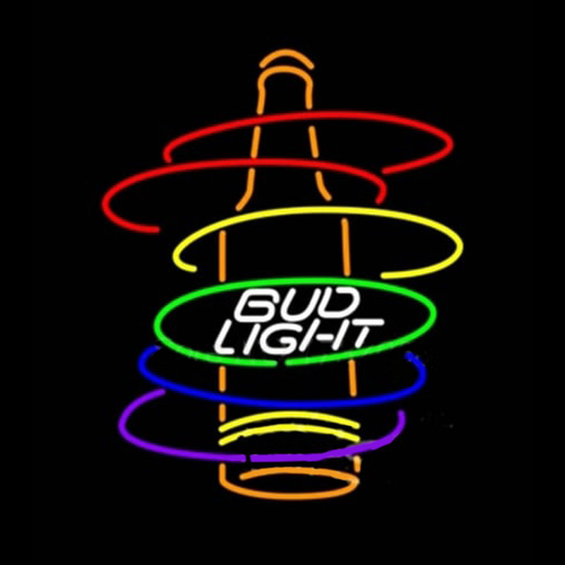 Bud Light Rainbow Bottle Neonkyltti