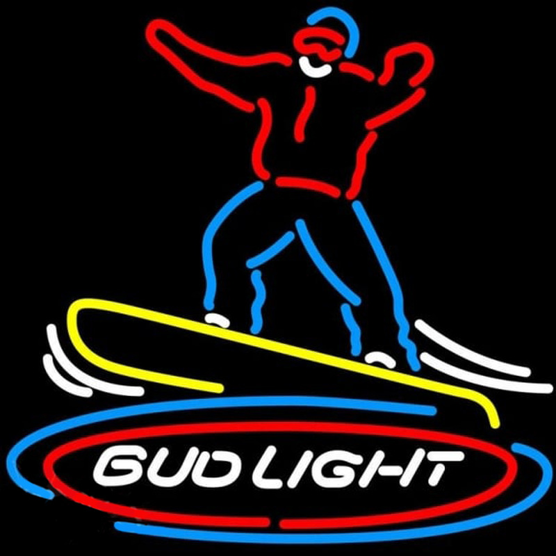 Bud Light Snowboarder Beer Sign Neonkyltti