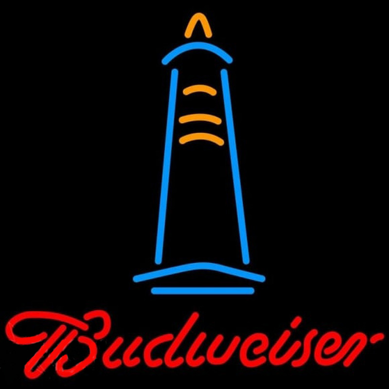 Budweise Lighthouse Beer Sign Neonkyltti